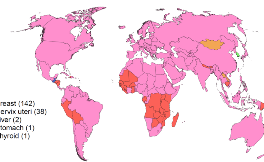 Breast cancer represents about a quarter of all cancers reported among women worldwide. But in parts of Africa and South America, cervical cancer is a bigger problem.