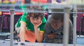 Teacher John Hunter's 4th grade students search for the answer to world peace, Charlottesville, Virginia.
