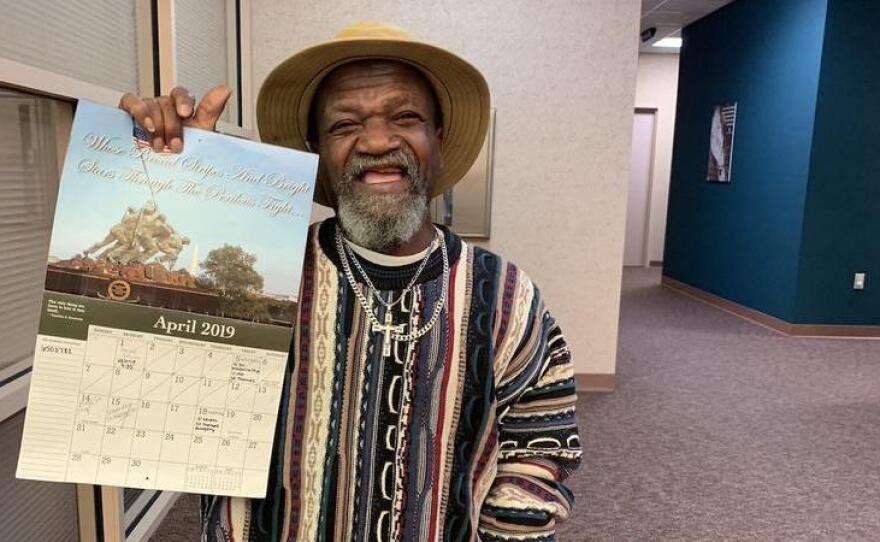 John Poynter of Clarksville, Tenn., uses a wall calendar to keep track of all his appointments for both behavioral health and physical ailments. His mental health case manager, Valerie Klein, appears regularly on the calendar — and helps make sure he gets to his diabetes appointments.
