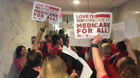 National Nurses United nurses rally at the capitol, May 10, 2017. 