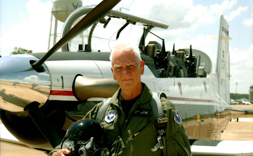 Col. Carlyle “Smitty” Harris (Ret.) after flying the T-6, 2012.