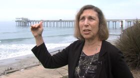 Scripps Institution of Oceanography's Lisa Levin stands near the Scripps Pier talking about the worrying trend of falling oxygen levels in ocean waters around the world, Jan. 3, 2018.