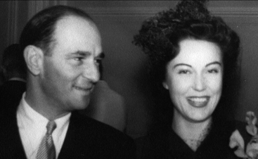 Academy Award-winning Hollywood screenwriter Robert Riskin with actress Fay Wray. (undated photo)