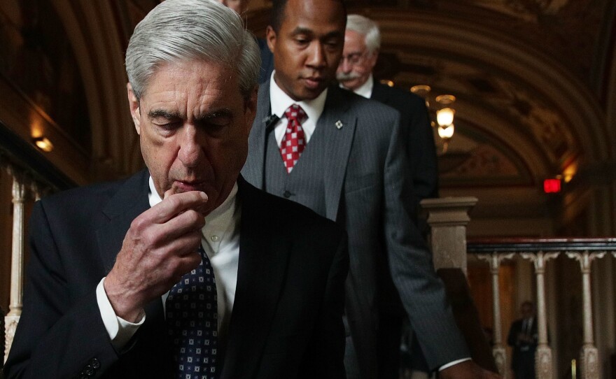 Special counsel Robert Mueller arrives at the U.S. Capitol for closed meeting with members of the Senate Judiciary Committee in June.