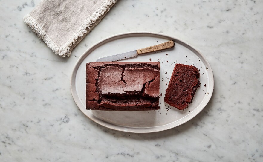 A quick Double-Chocolate Loaf cake that boasts a remarkably deep color, rich flavor and a velvety crumb