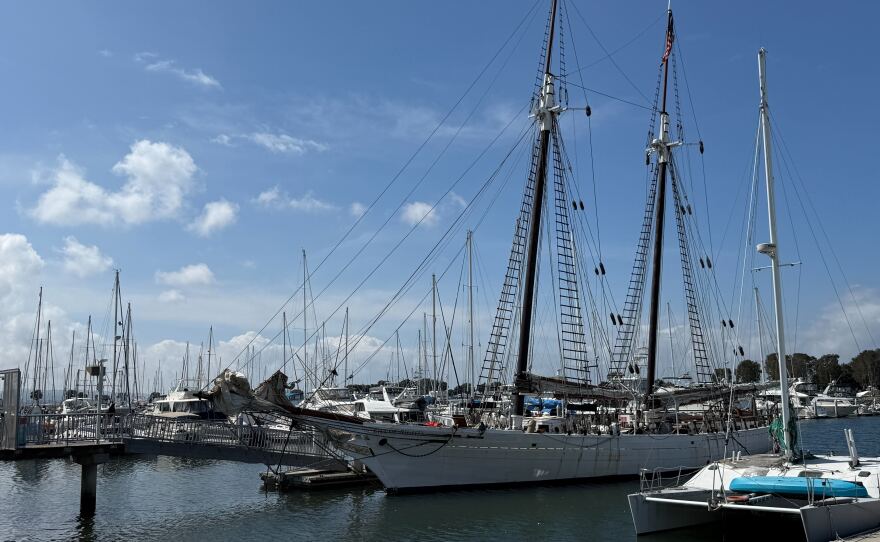 The Bill of Rights floats in the Safe Harbor South Bay marina, Apr. 1, 2026.