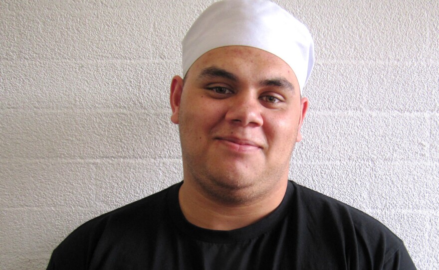 When James Wilden was a student in Yaama Dhiyaan's hospitality program, he was incarcerated in jail. He has since found work cooking in restaurants in the northern territory of Australia.