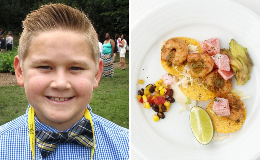 Cody Vasquez, 11, is from Arizona. His winning dish was shrimp tacos with watermelon jicama salad.