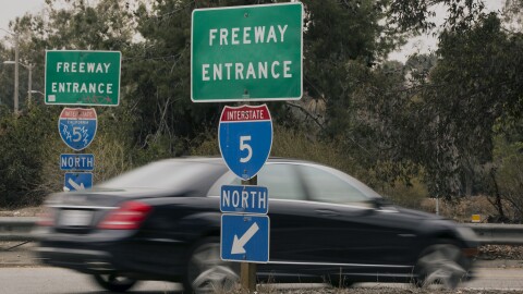 In this Feb. 6, 2014 photo, a driver enters onto the northbound Interstate 5 in California.