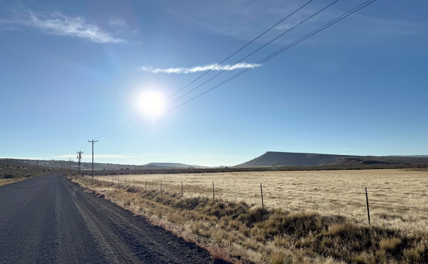 Dramatic steep eroded-basalt buttes rise up from outside Crane, Oregon. Drought has heavily impacted Oregon with low snowpack and little rain meaning little irrigation water, and fueling massive wildfires this year.