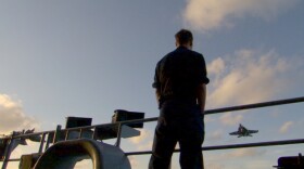 A sailor aboard the "USS Nimitz." "Carrier," a 10-part series filmed aboard the USS Nimitz , is a character-driven immersion in the high-stakes world of a nuclear aircraft carrier.