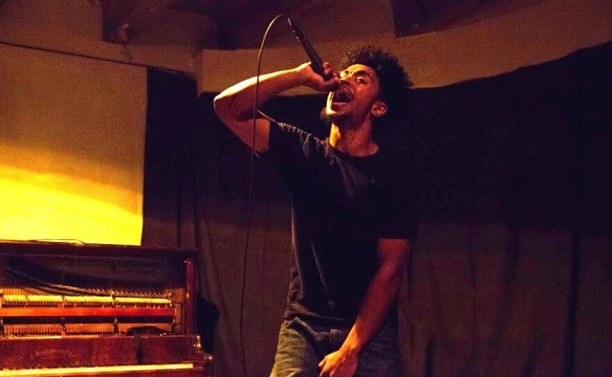 K.A.A.N. performs at a warehouse show in Washington, D.C., on January 8, 2016.