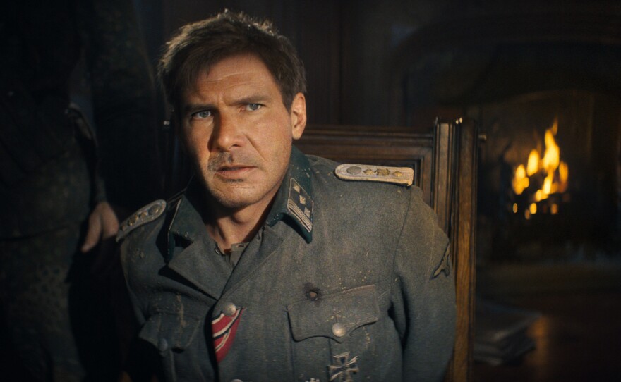A digitally de-aged Harrison Ford in <em>Indiana Jones and the Dial of Destiny.</em>