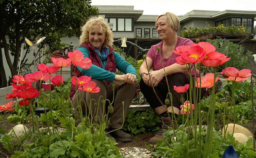 Host Nan Sterman (left) visits a variety of community gardens and celebrate the communities that thrive in these shared spaces.