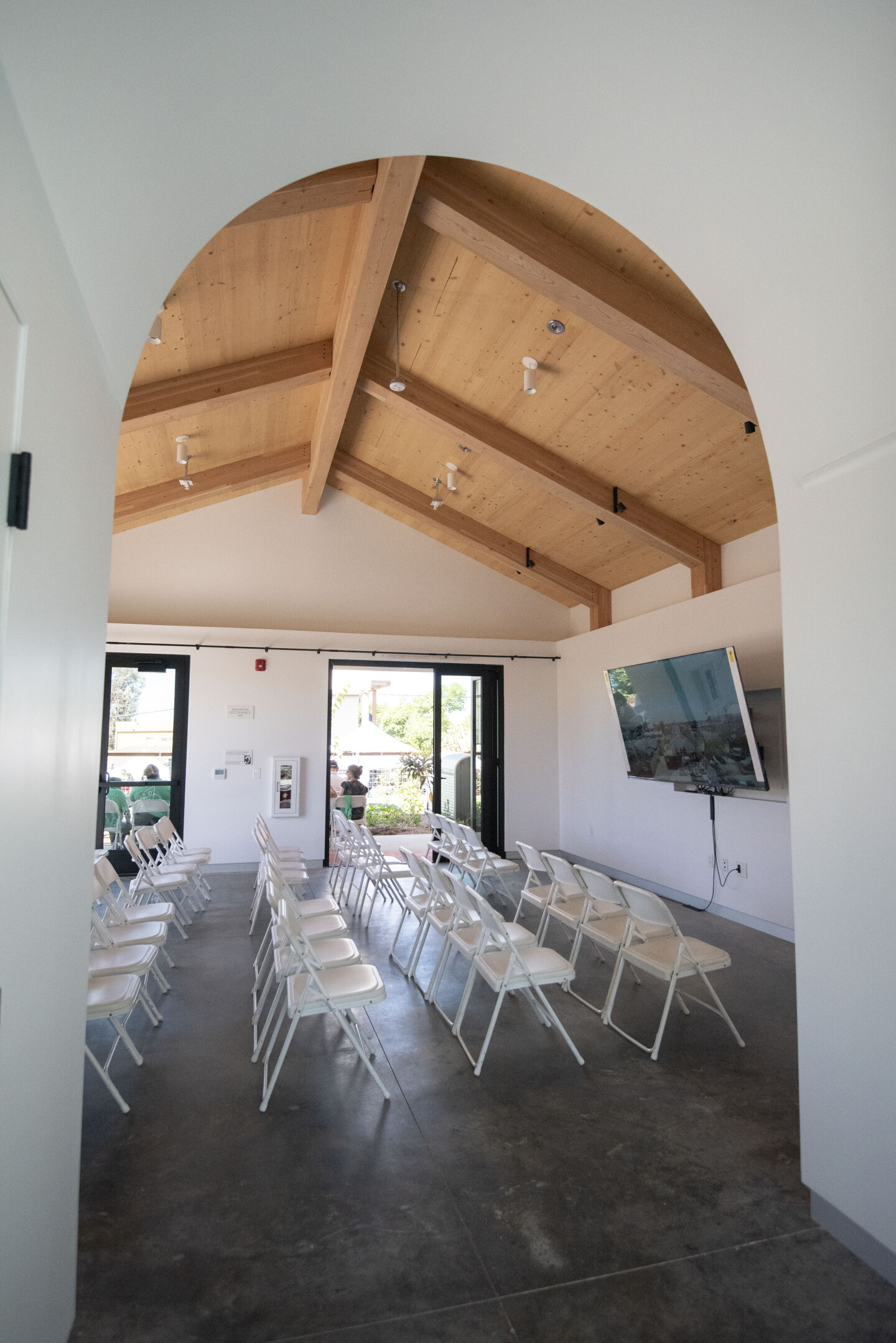 The main gathering space is shown at La Semilla, a hub for residents during climate-related emergencies on Sept. 3, 2026