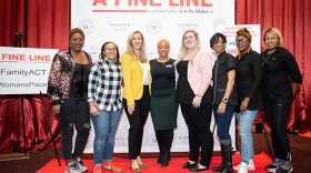 (L to R) Chef Amanda Mack, Chef Jasmine Norton, writer/director Joanna James, Chef Cat Smith, Chef and Honoree Samantha Love, Chef Tonya Thomas and friends at the Baltimore premiere of "A Fine Line" on Dec. 2, 2019