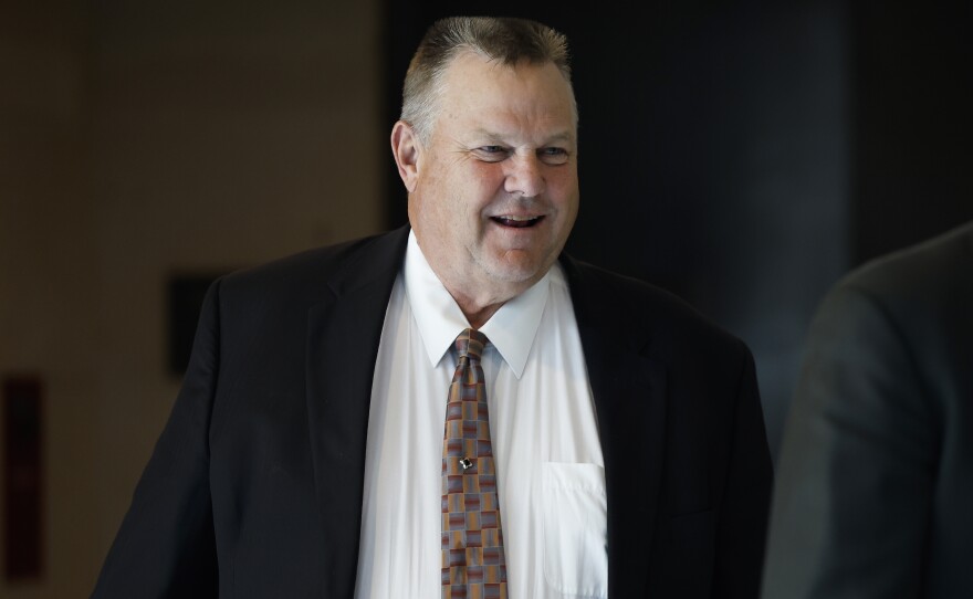 Sen. Jon Tester, D-Mont., departs from a briefing for U.S. senators at the U.S. Capitol on Sept. 7, 2023.