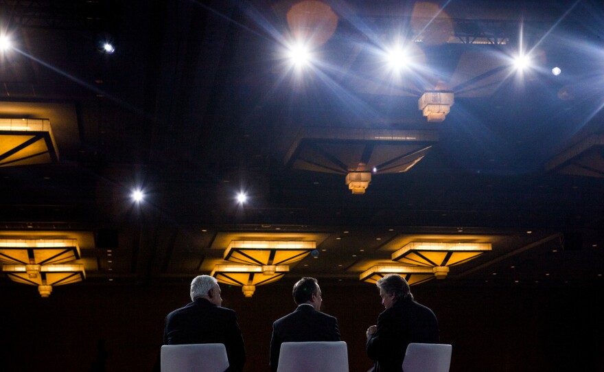 A conversation with Reince Priebus, Steve Bannon and Matt Schlapp in the Potomac Ballroom on the second day of the conference.