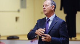 Mayoral candidate Ed Harris speaks at the Ocean Beach Town Council meeting on April 27, 2016. 