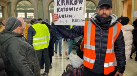 Jason Manley is helping connect refugees with transport and hotel when they arrive into Poland.