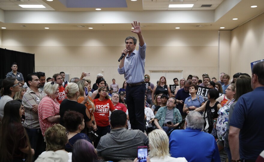 Former Texas Rep. Beto O'Rourke speaks at a presidential campaign event Las Vegas, Nevada.