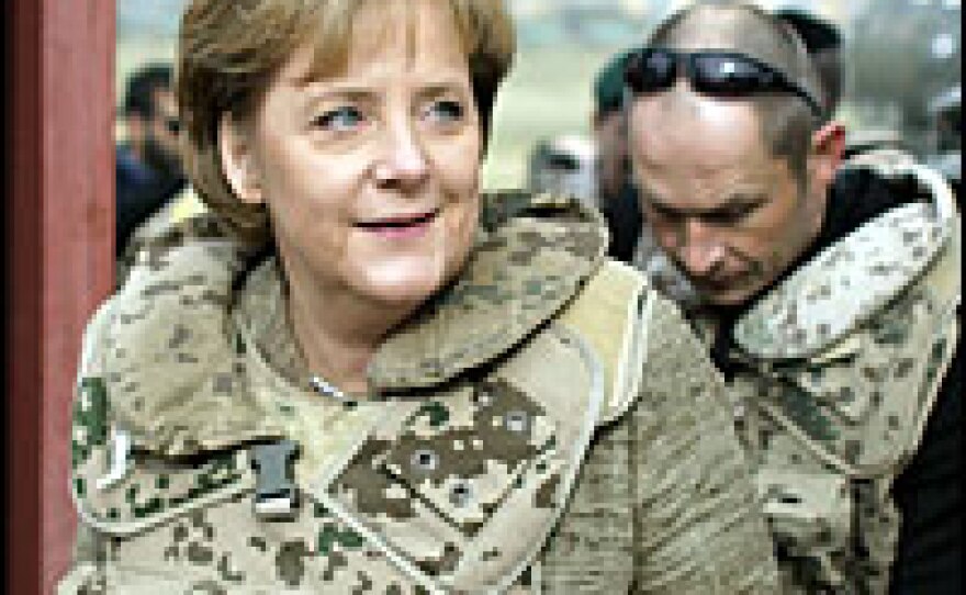 German Chancellor Angela Merkel made a surprise visit to Afghanistan to meet with some of the 3,000 German soldiers deployed in northern Afghanistan as part of NATO forces. She and President Bush are expected to discuss Afghanistan when they meet Friday.