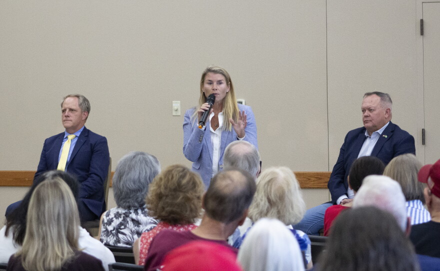Republican candidates Jerrod Sessler, Amanda McKinney, and Matt Boehnke.