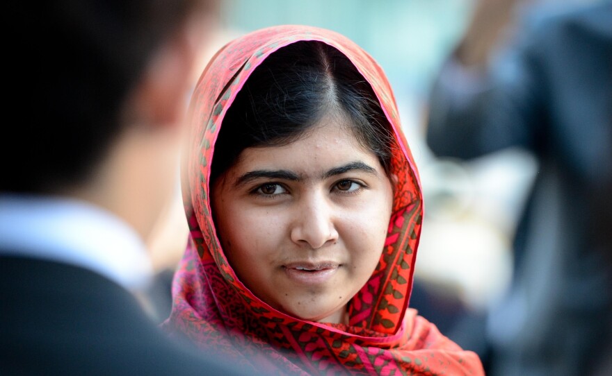 Education advocate Malala Yousafzai arrives at the U.N. headquarters in New York, in Aug.