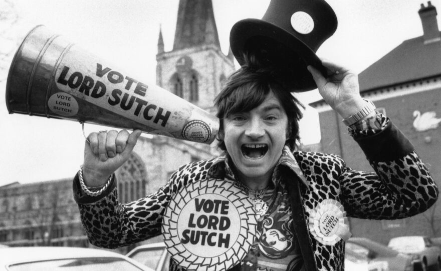 Screaming Lord Sutch, a former pop star who started his own political party but lost his deposit at each election.