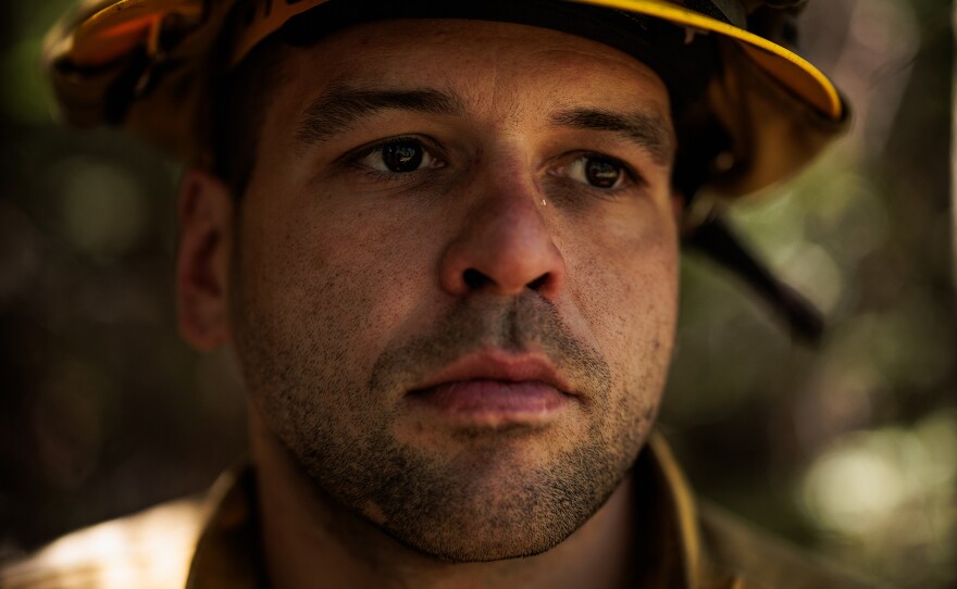 California National Guard Specialist Brett Carl. Carl joined Task Force Rattlesnake in 2020, after two years of doing COVID response for the National Guard.