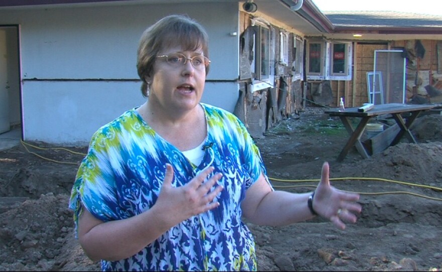 Beth Hallock of Operation Hope, at the site of the new shelter being remodeled for homeless families in Vista