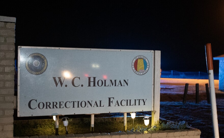 A sign for the Holman Correctional Facility in Atmore, Ala., where Smith was incarcerated and executed.