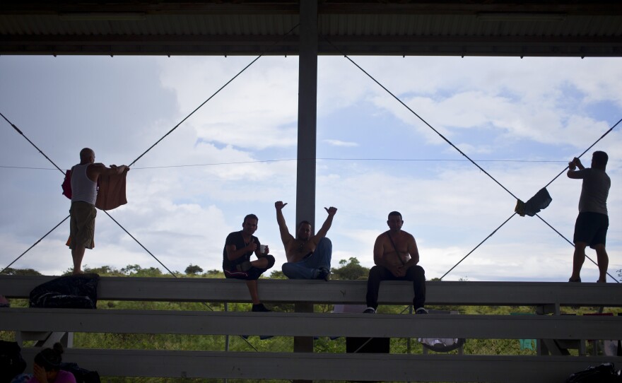 Cuban migrants rest at a shelter in La Cruz, Costa Rica, near the border with Nicaragua. Many Cuban migrants have flown to Central America in recent years and worked their way north to the U.S. border. But Nicaragua, an ally of Cuba, recently closed the border to Cuban migrants taking this route.