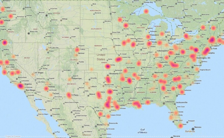 Hotspots show where the common cold is popping up across the U.S.