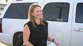 Alli Powell, who documents her grocery shopping trips on her Instagram account called Grocery Getting Girl, prepares to shop at the Food 4 Less in Santee on Friday, Dec. 12, 2025.