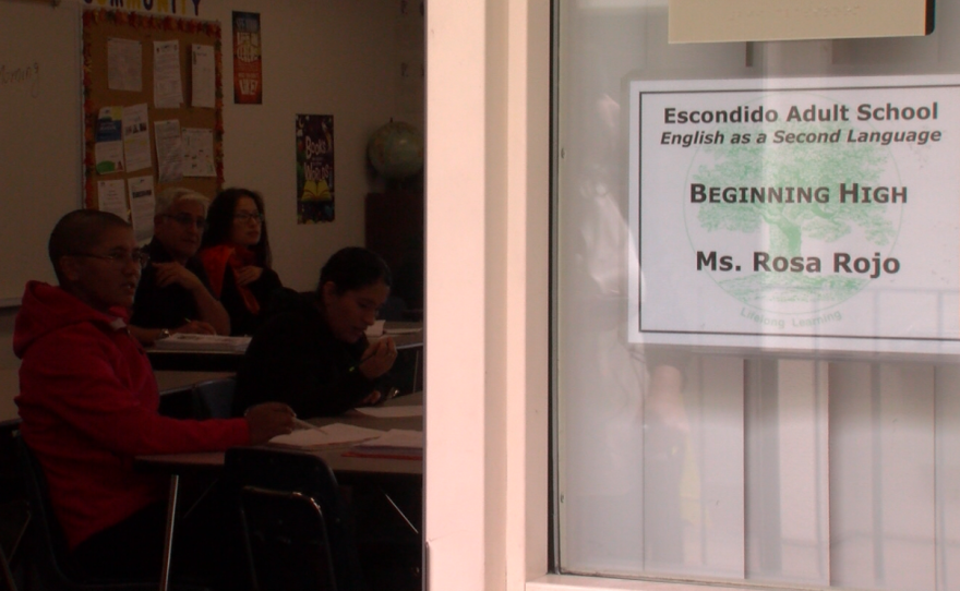 Students learn to speak English at Escondido Adult School, May 16, 2017.