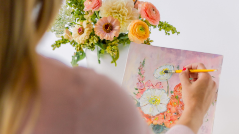 Flower Arranging Workshop + Floral Painting Class