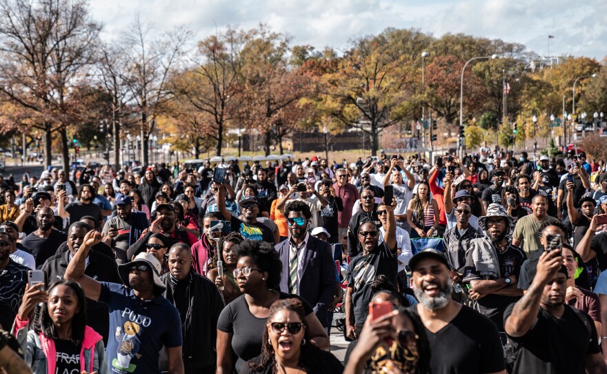 A large crowd turned out for the Rally 4 Reparations.