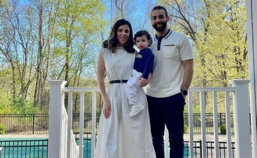 Wafaa Abuzayda, her husband Abood Okal and their one-year-old son Yousef.