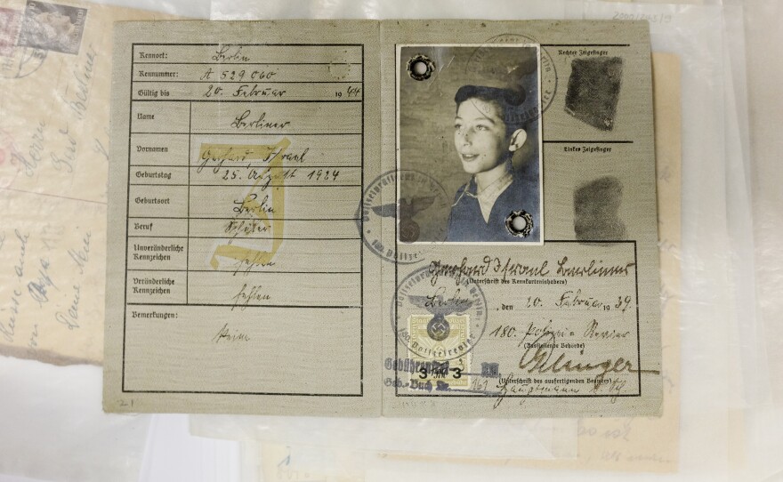 Gert Berliner's Jewish identity card was issued by the Third Reich in 1939. He escaped the Nazi death camps because his parents, Paul and Sophie Berliner, got him on a <em>Kindertransport, </em>a children's rescue train, to Sweden in 1939. His parents were sent to Auschwitz in 1943. They were murdered there.