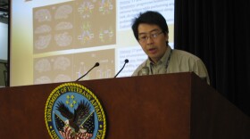 Mingxiong Huang, Ph.D, UCSD,  describes his MEG brain scan technique at a VA Medical Center conference in San Diego, May 2nd 2011. 