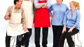 The cast of AMERICA's TEST KITCHEN: Jack Bishop, Adam Ried, Christopher Kimball, Julia Collin Davison and Bridget Lancaster. 