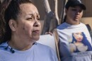 Paloma Serna stands in front of the courthouse in El Cajon and demands justice for her daughter Elisa, who died in custody in 2019.