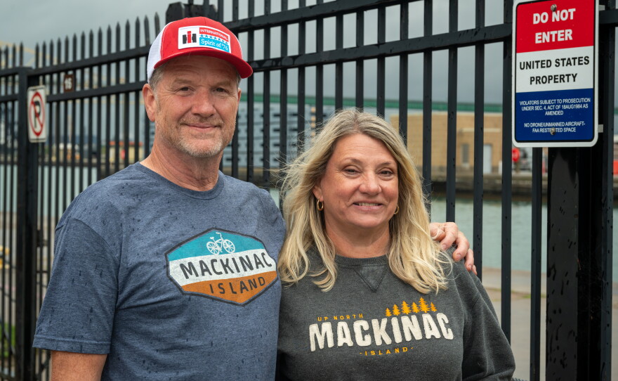 Todd and Debbie Campbell of Knoxville, Tenn., visit the Soo Locks in Sault Ste. Marie, Mich.