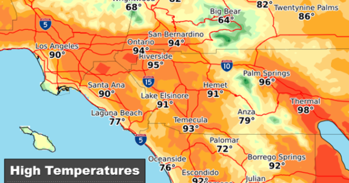 Hottest Temperatures Of The Year So Far Expected Monday In San Diego ...
