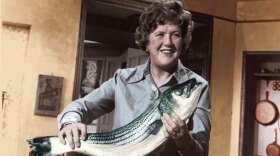 Julia Child is credited with introducing French cooking techniques to mainstream America in THE FRENCH CHEF, which began in 1963. Here, she prepares fish.