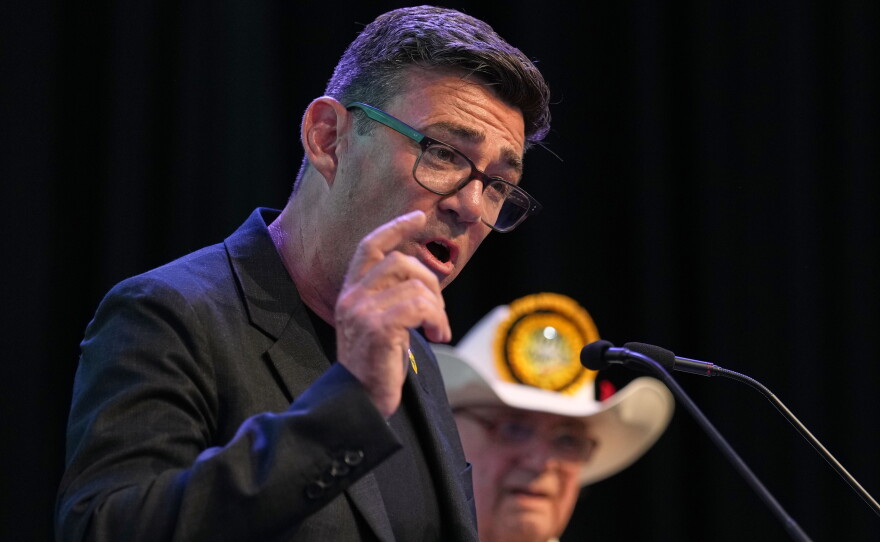 Labour party's Andy Burnham speaks after winning the Makerfield by-election, paving the way for a leadership challenge against Prime Minister Sir Keir Starmer. in Wigan, England, Friday, June 19, 2026.