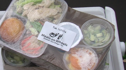 A meal from Meals on Wheels is ready for delivery in this photo from 2014.