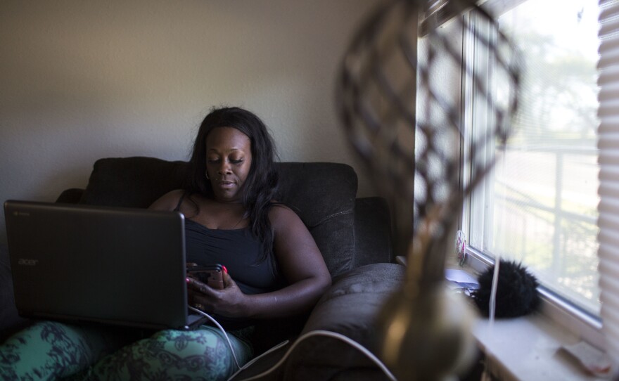 Katina Johnson plans her high school graduation party. She's receiving her diploma through the Goodwill Excel Center.