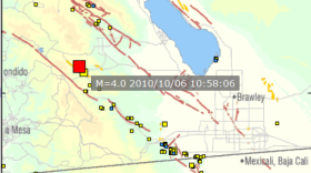 USGS map shows the location and size of an earthquake that struck near Julian on October 6, 2010.
